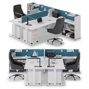 3D model office workspace las