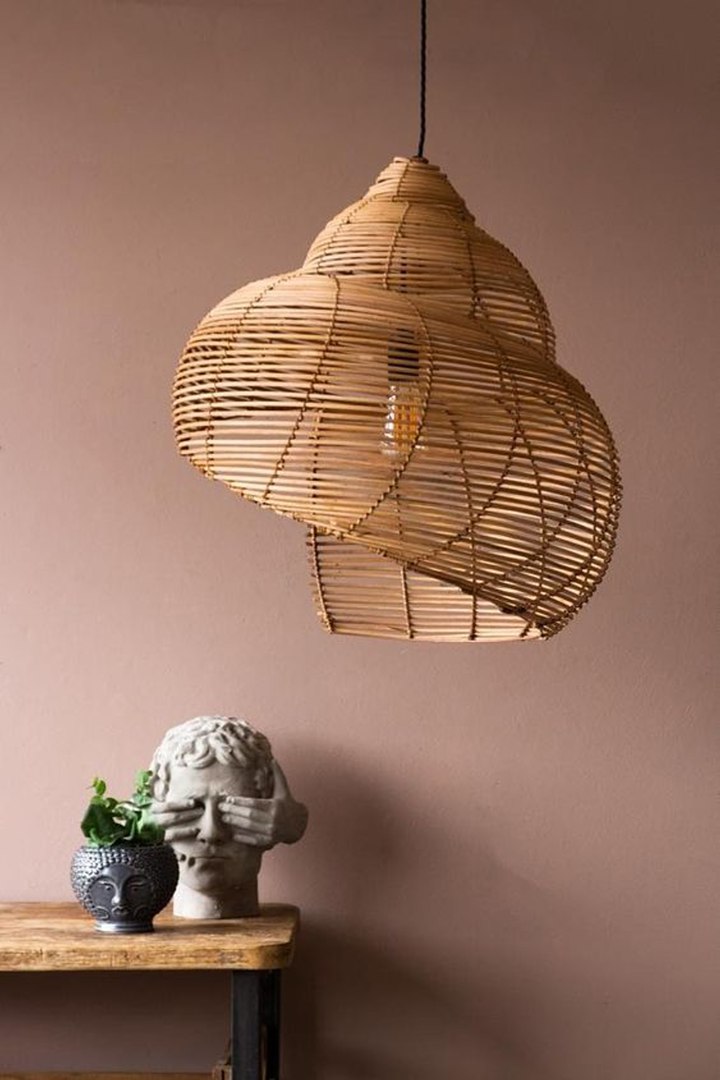 Spiral Shell Shaped Rattan Ceiling Lamp Model - TurboSquid 1758642