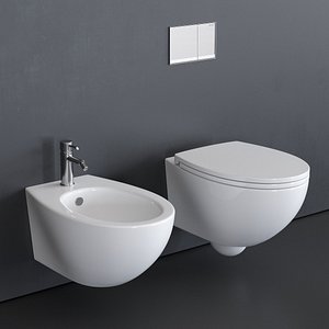3D model velis wall-hung toilet bidet