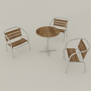 chair table set outdoor 3d 3ds