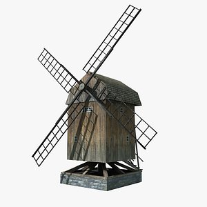 3D old windmill model