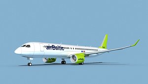 Airbus A220-300 Air Baltic 3D model