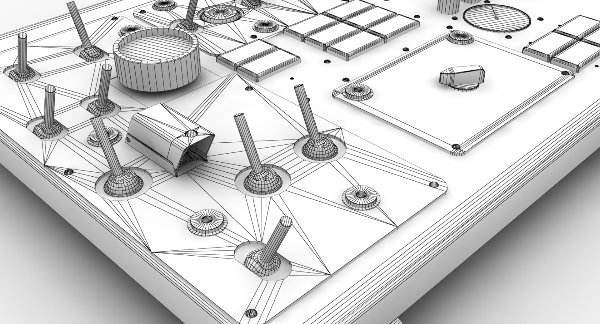 Left overhead panels board 3D model - TurboSquid 1370425