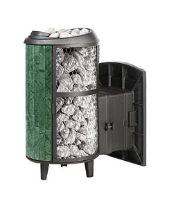Sauna Stove Atmosphere L grid lamellas Verde Guatemala model
