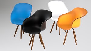 armchair wood legs 3d model