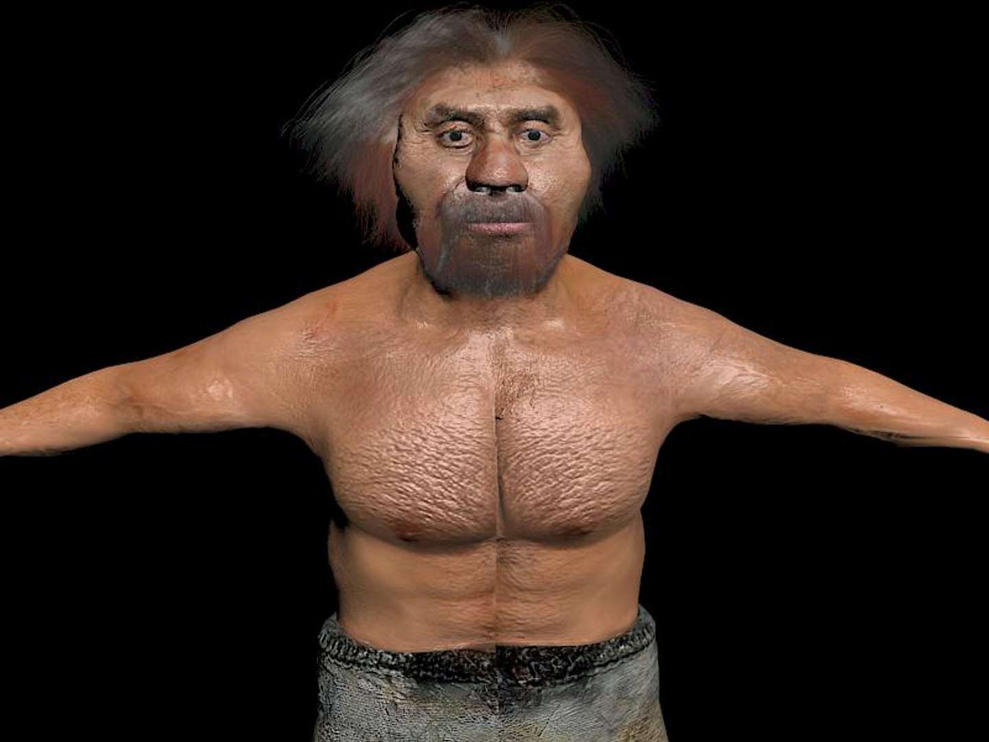 Neanderthal T-Pose Fur 3D model - TurboSquid 2089909