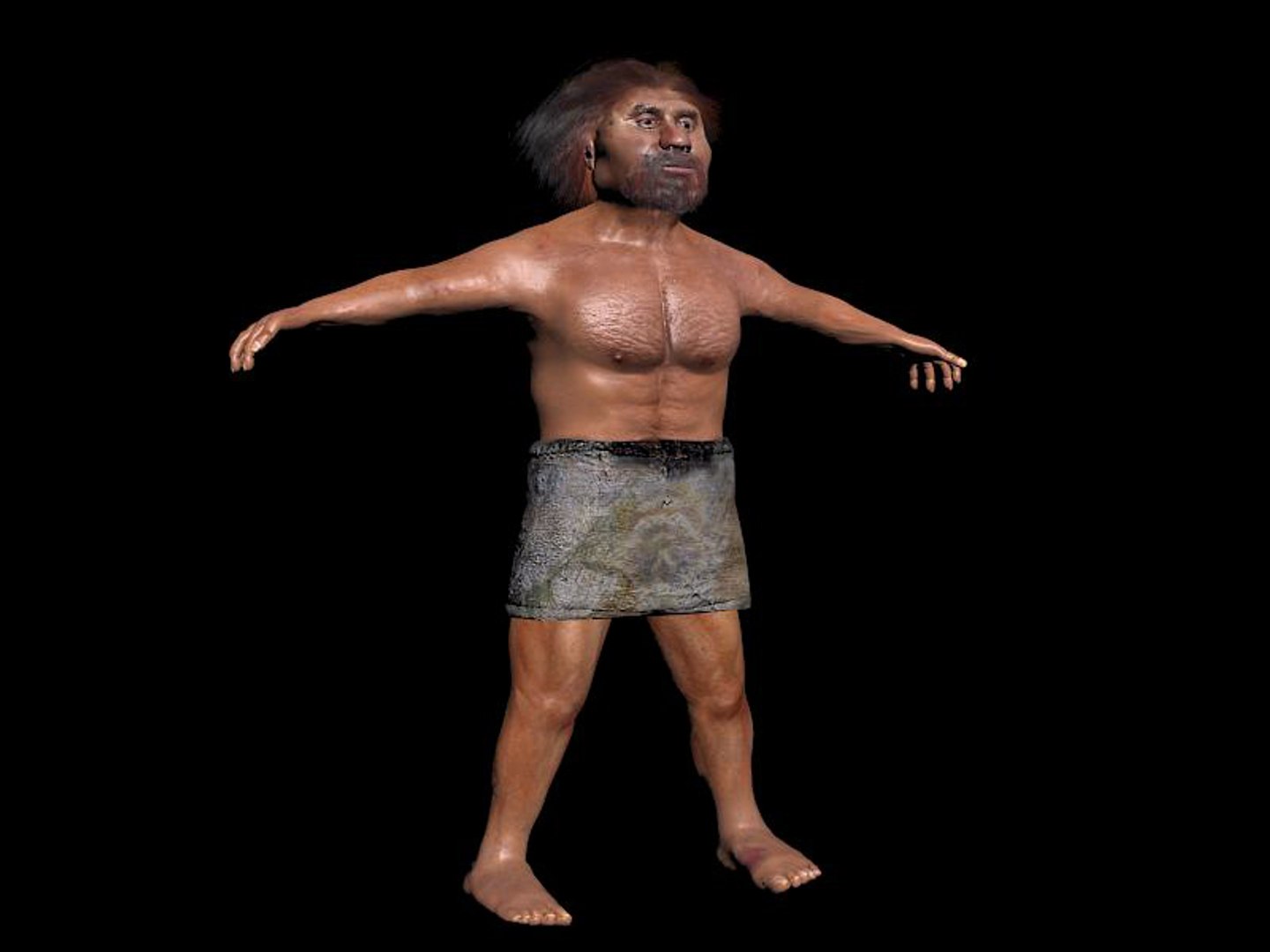 Neanderthal T-Pose Fur 3D model - TurboSquid 2089909