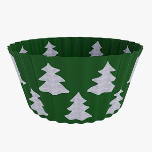 3D Cupcake case with christmas tree