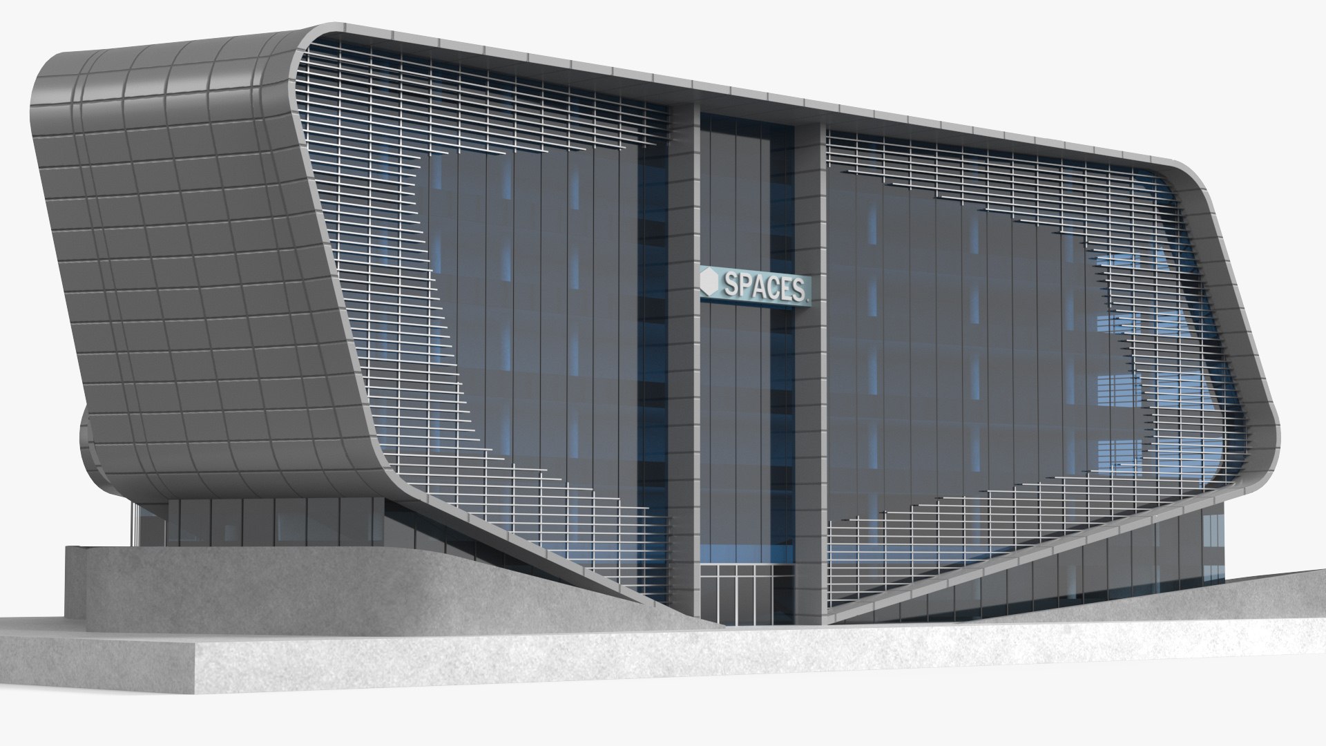 Contemporary Office Building 3D model preview