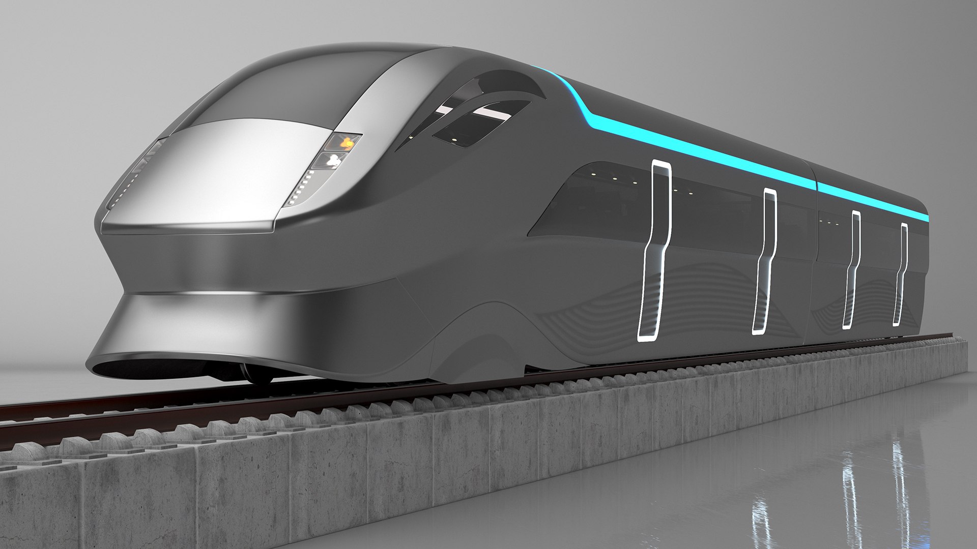 Modern High Speed Train On The Tracks 3D Model - TurboSquid 2261366