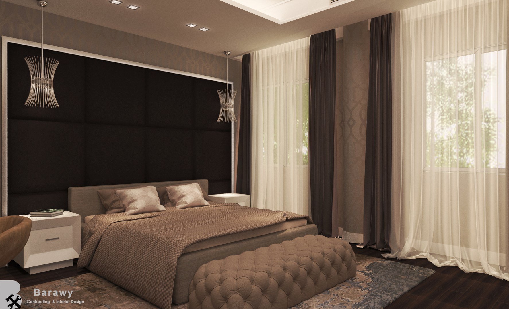3D Contemporary Master Bedroom Model - TurboSquid 1227781