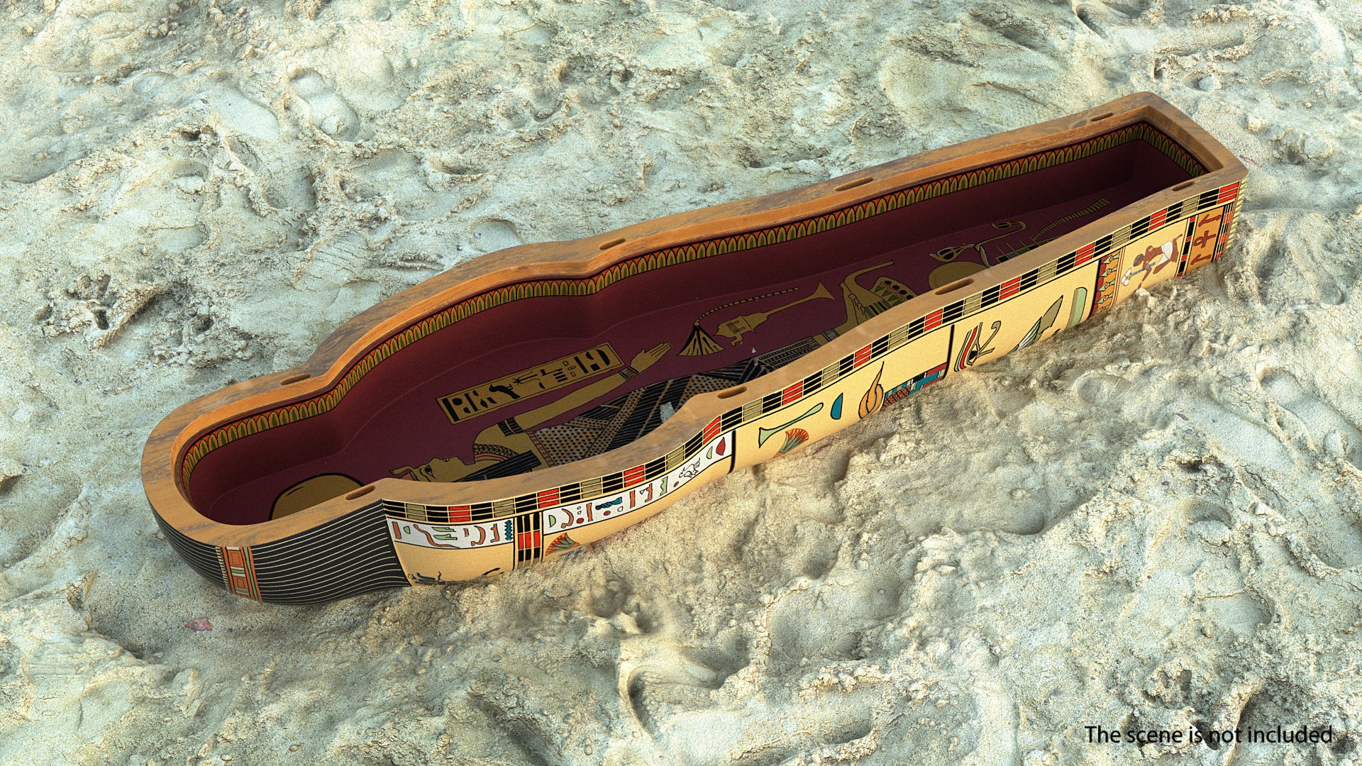 Back Part Egyptian Sarcophagus 3D model preview