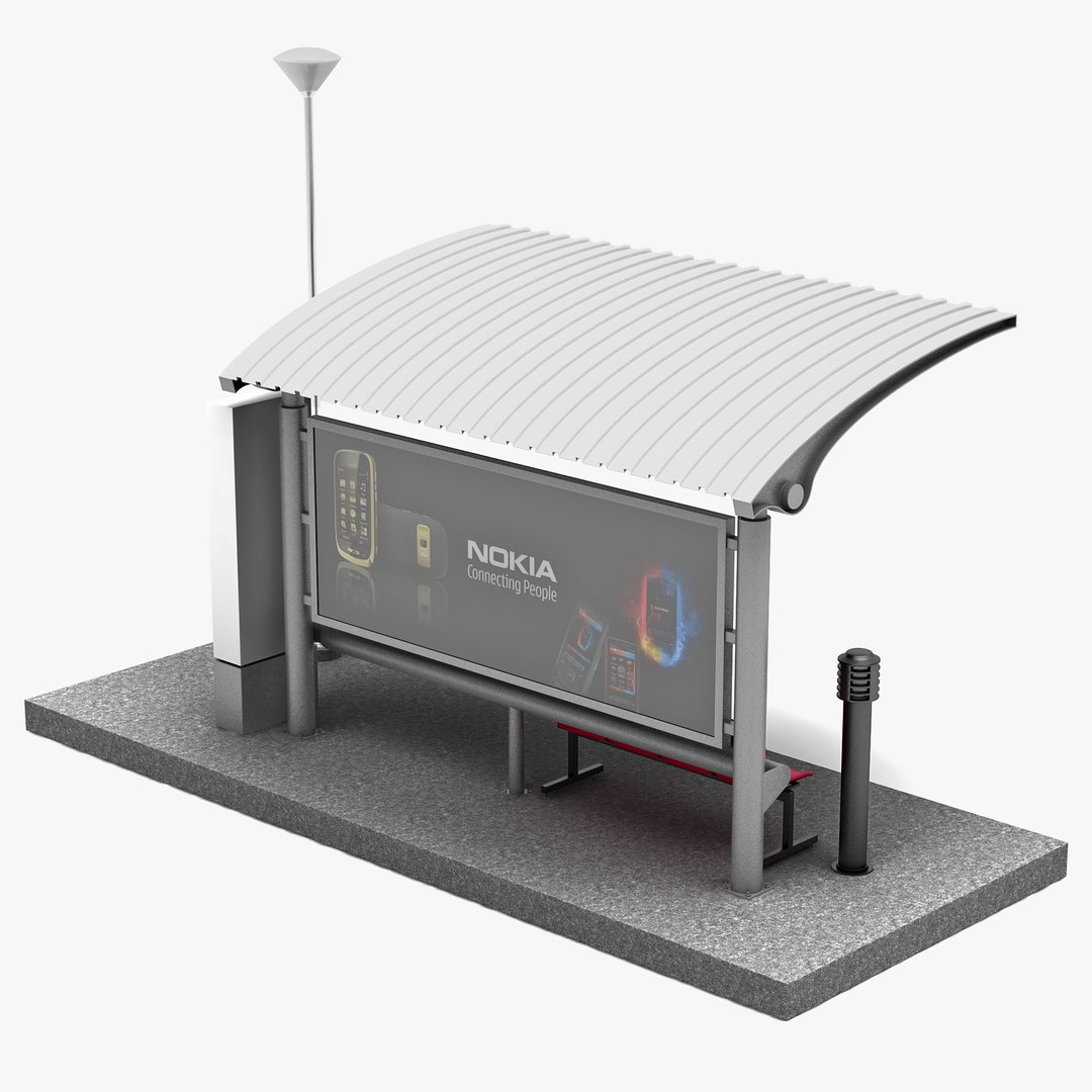 3d Bus Stop V10 Model