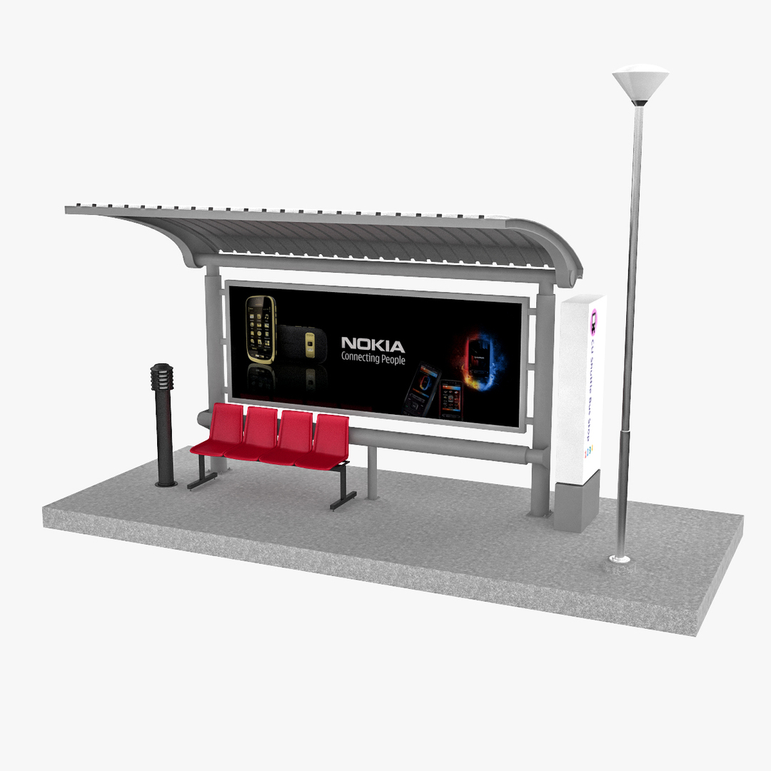 3d Bus Stop V10 Model