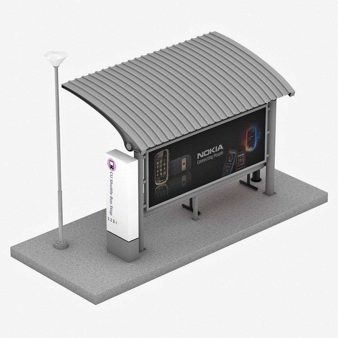 3d Bus Stop V10 Model