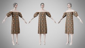 3D Dress 15 Abstract Organic Mosaic