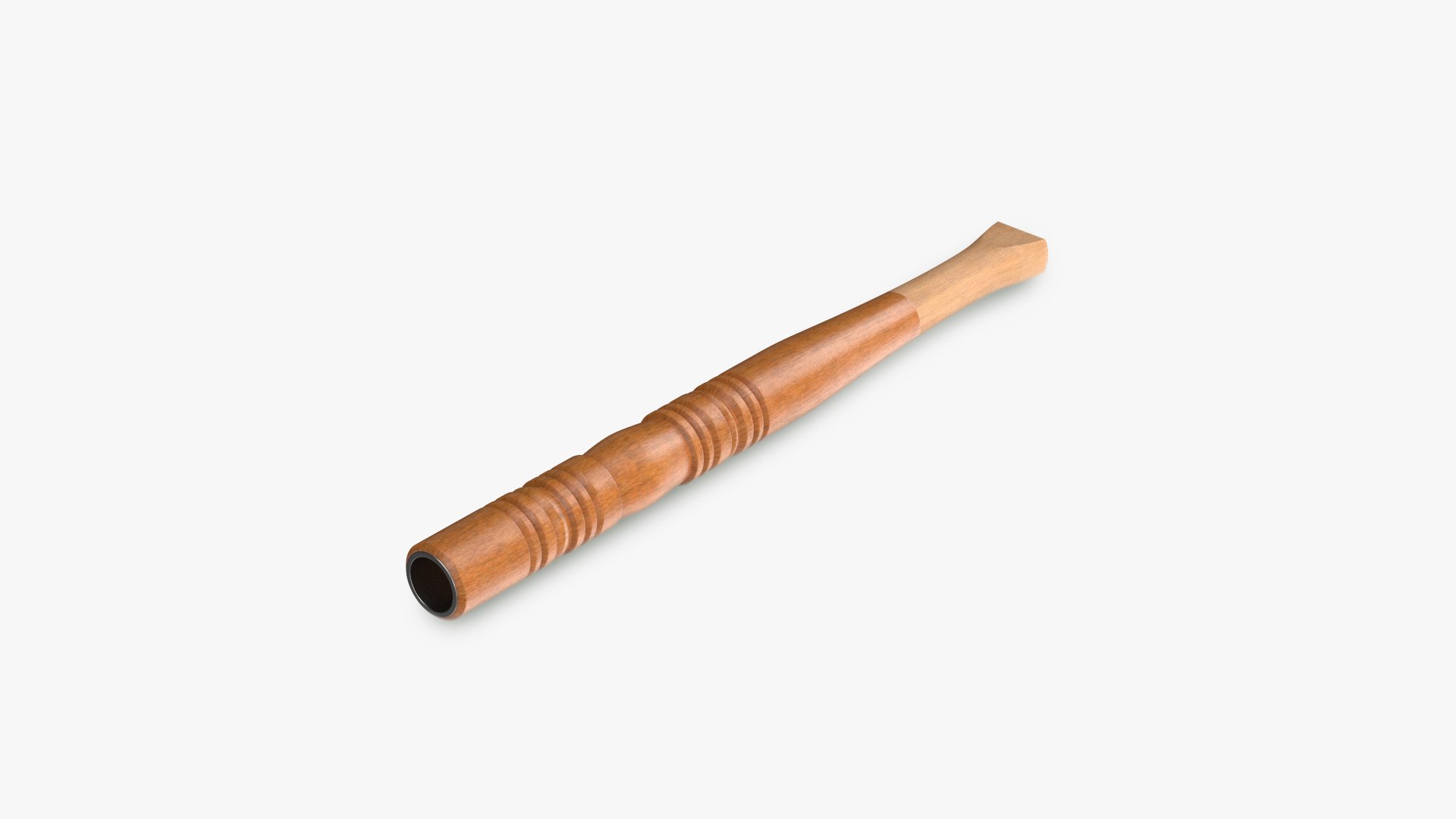 Long Cigarette Holder Dark Wood 3D model preview
