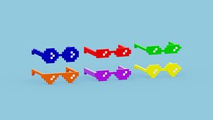 3D Voxel Sunglasses Collection model