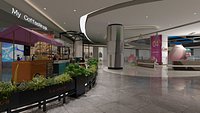 Tooling shopping mall atrium shopping mall hall commercial complex pillar beautify the shop outside
