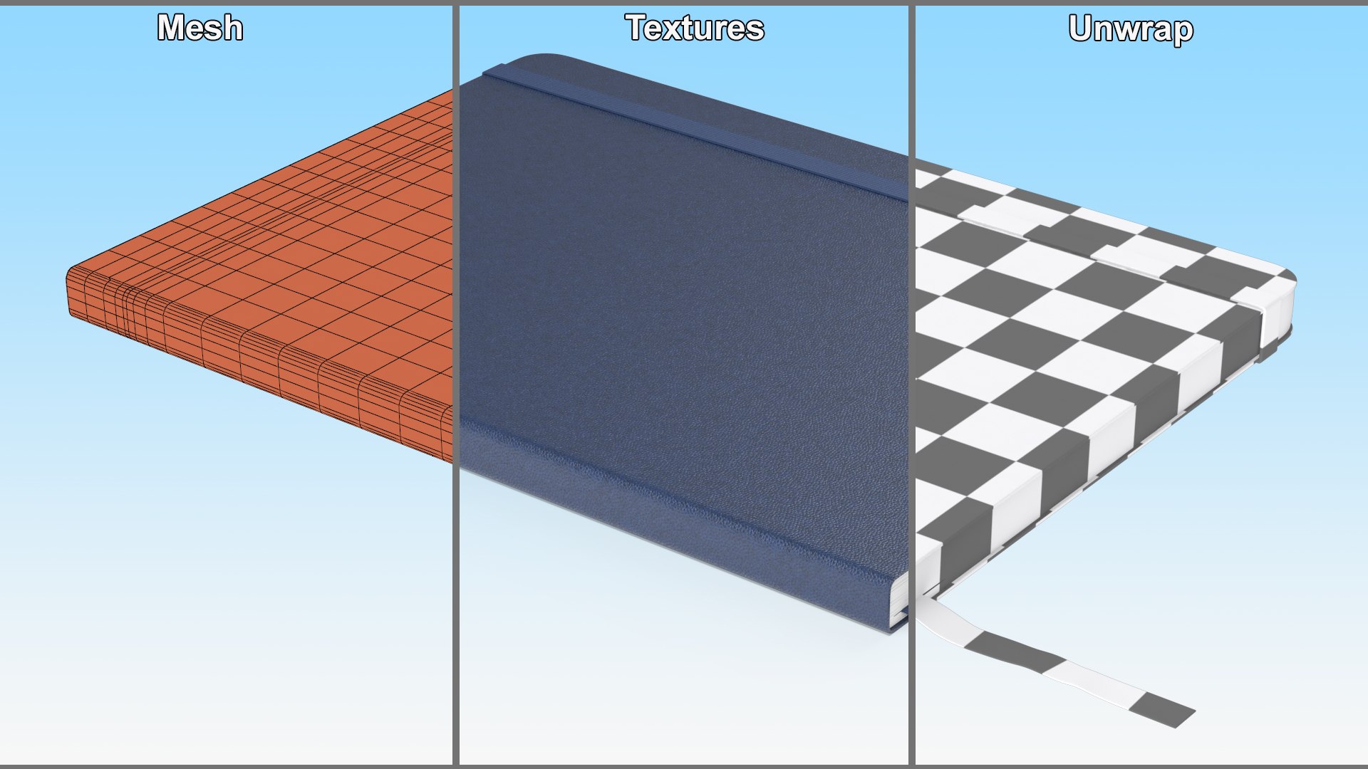 3D Hardcover Notebook with Bookmark Blue model https://p.turbosquid.com/ts-thumb/Us/4mcYfh/mp/hardcovernotebookwithbookmarkbluemb3dmodel014/jpg/1717439333/1920x1080/fit_q87/14cea13d6c8654d79053e02408f03088f5cf725c/hardcovernotebookwithbookmarkbluemb3dmodel014.jpg