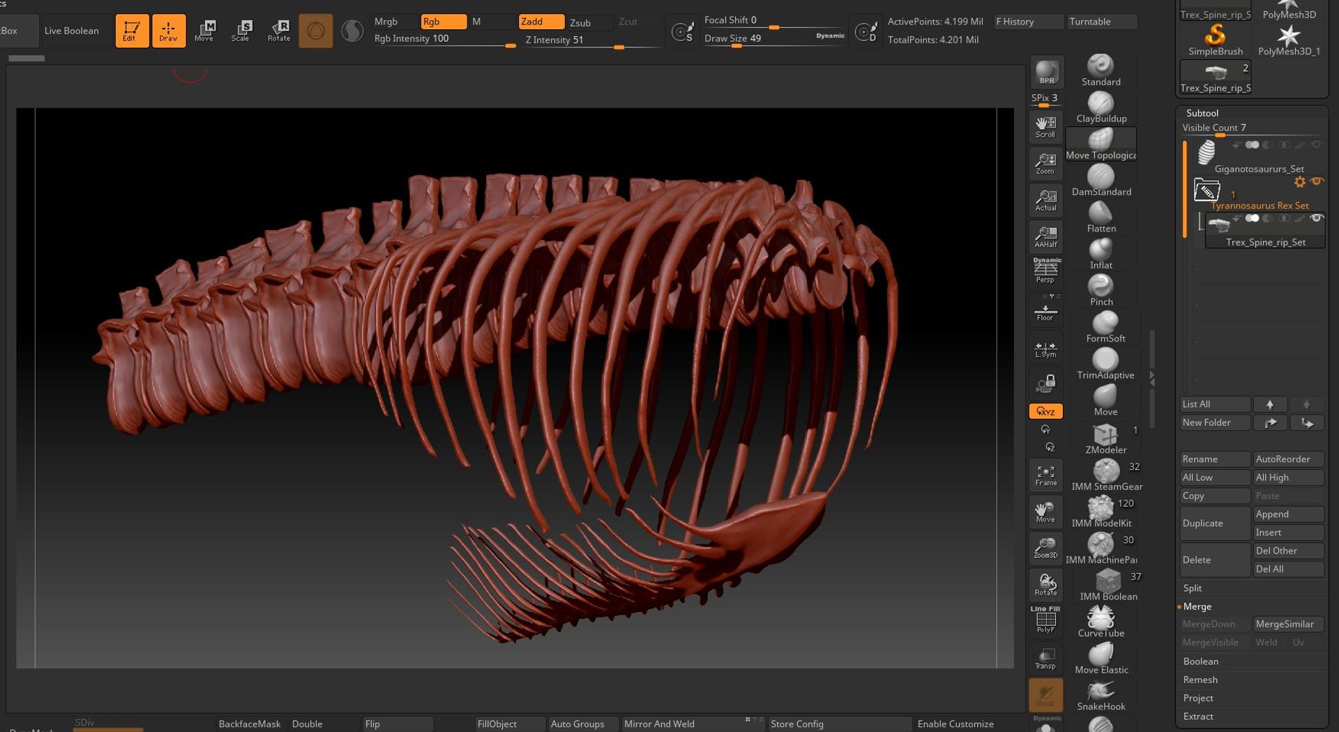 3D Trex Spine Rib Set - TurboSquid 1707496
