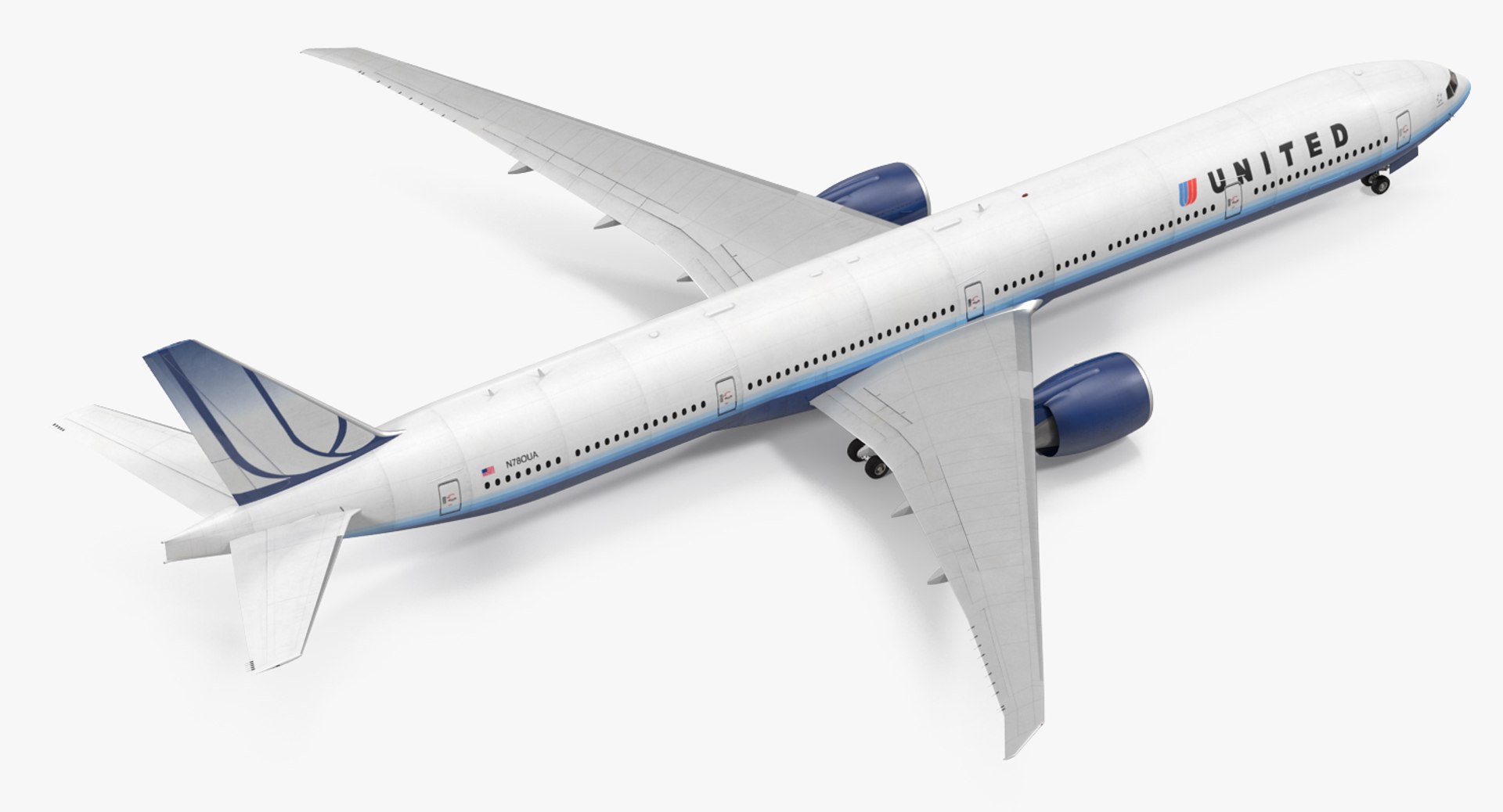 Boeing 777-9x United Airlines 3d Model
