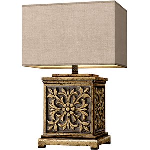 3D model Classic Style Table Lamp Golden Arabic Oriental Table Lamp 3D model