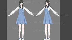 3D girl stylized 3d
