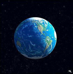 3d model earth galaxy stars