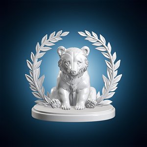 Bear Cub Trophy 3D Print Model 3D model