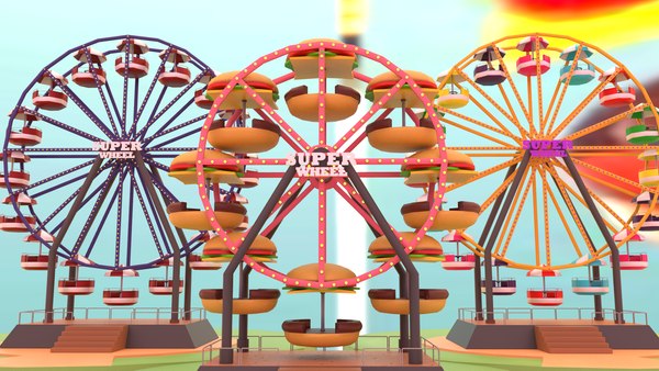 modelo 3d Ferris Wheels Pack - TurboSquid 2025272