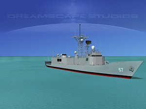 perry class frigates uss 3d model