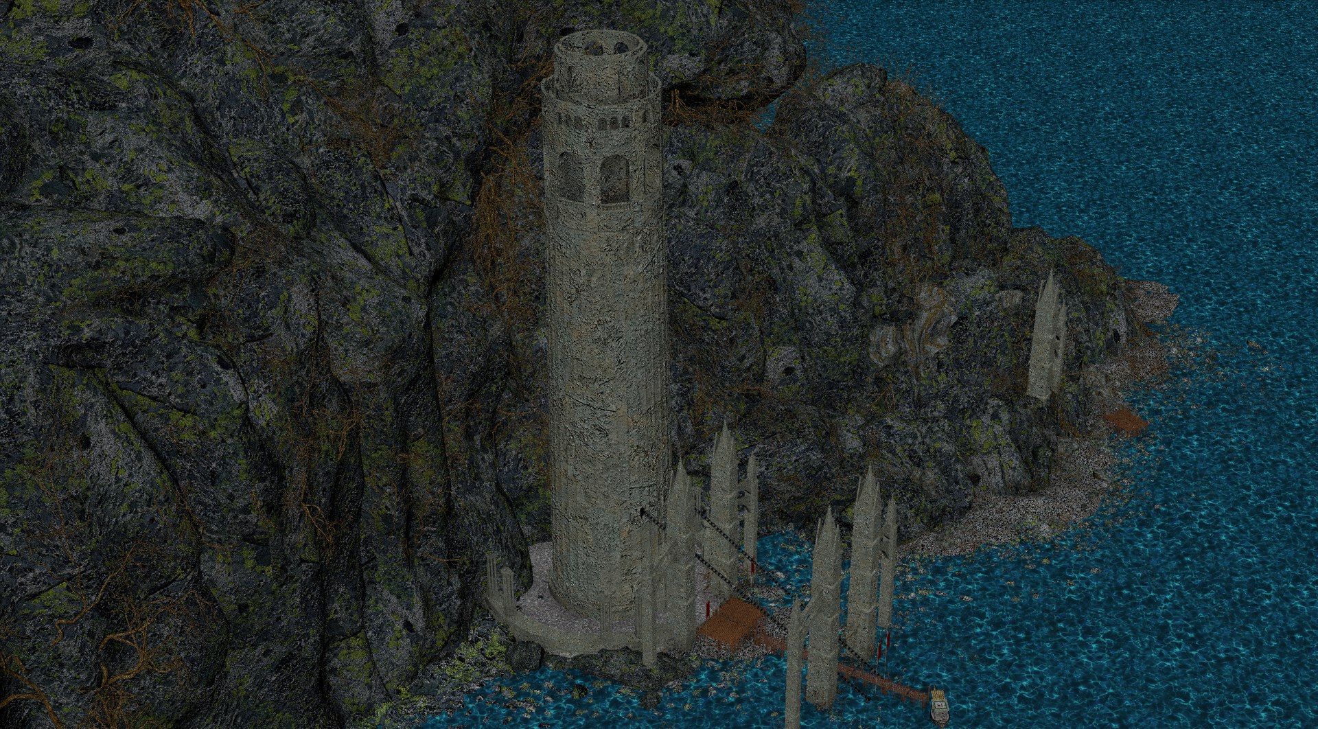 Twin LightHouses Landscape 3D Model - TurboSquid 2026970