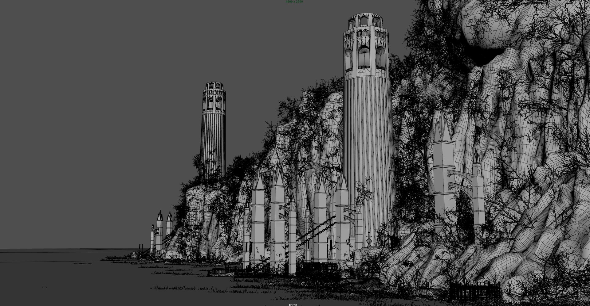 Twin LightHouses Landscape 3D Model - TurboSquid 2026970
