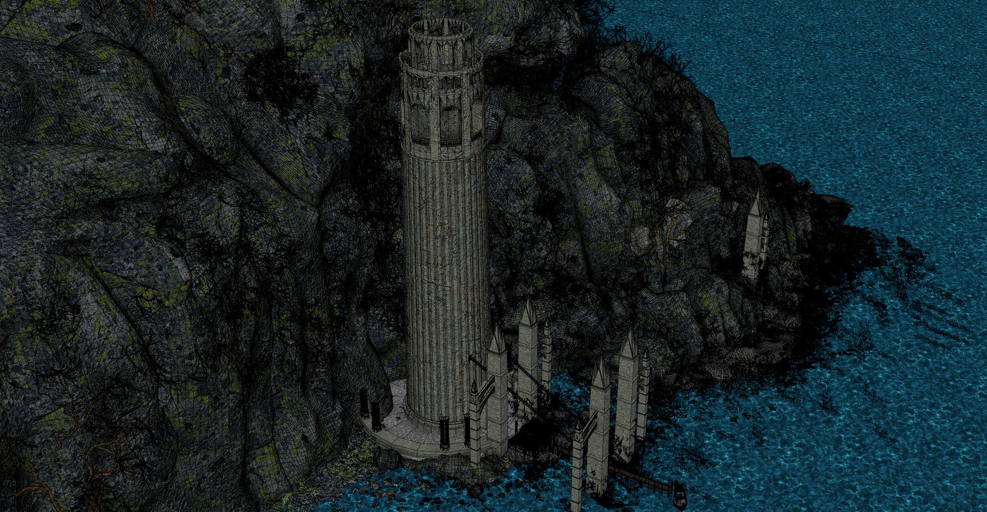 Twin LightHouses Landscape 3D Model - TurboSquid 2026970