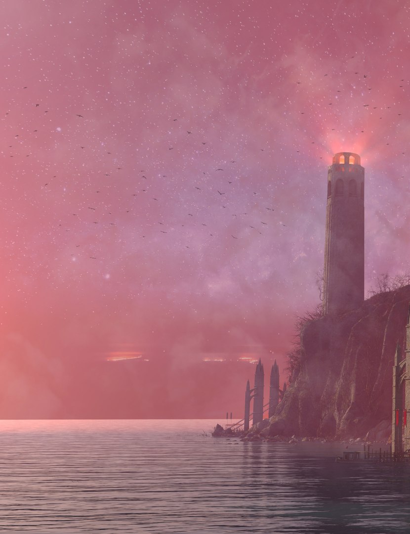 Twin LightHouses Landscape 3D Model - TurboSquid 2026970