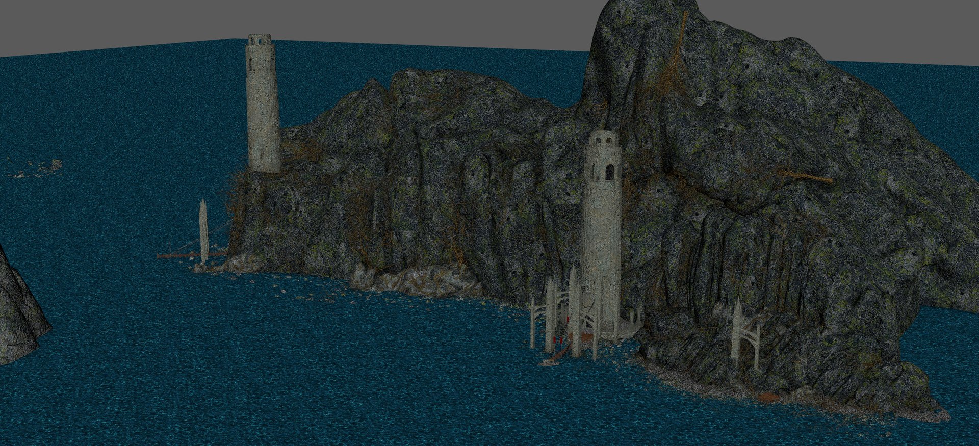 Twin LightHouses Landscape 3D Model - TurboSquid 2026970