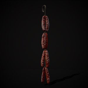 Hanging Touristenwurst Sausages 3D model