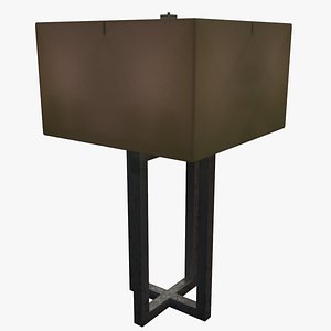 3D Modern Metallic Square Table Lamp model