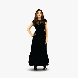 Black long dress woman 0431