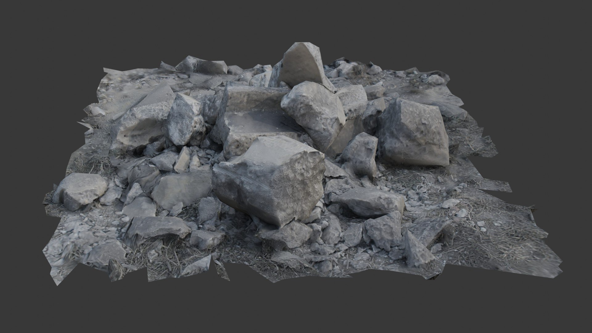 Realistic Rubble Rock Pile Model - TurboSquid 2409806