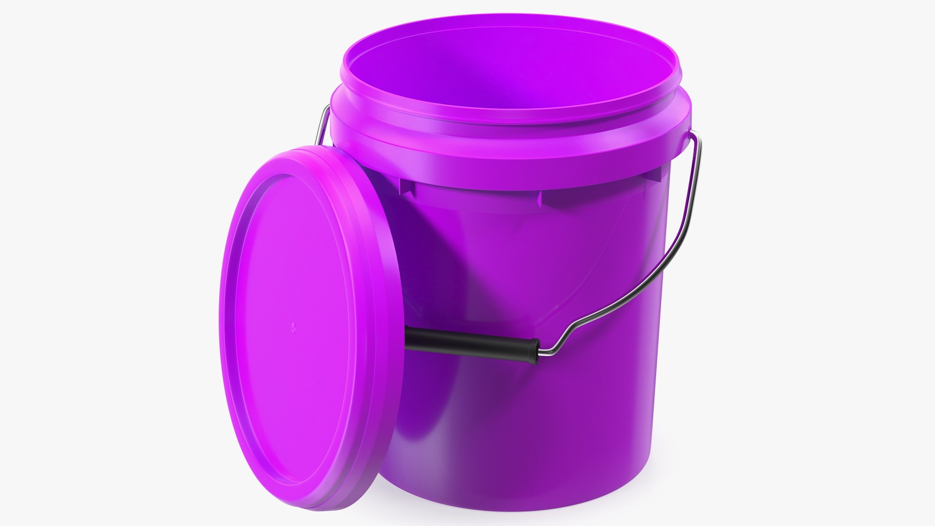Food Grade 5l Plastic Bucket 3D model preview
