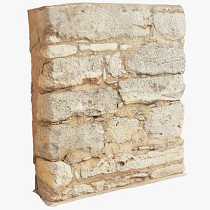 3D Ancient Wall Column Corner V1