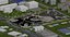 Vues aériennes et au sol du complexe de parc public de la ville moderne