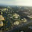 Vues aériennes et au sol du complexe de parc public de la ville moderne