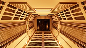 sci-fi corridor 3D model