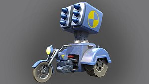 3D model Stylized Military Motorcycle Rocket Louncher