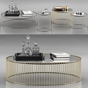 Minotti Caulfield Gold Black Nickel Coffee Tables