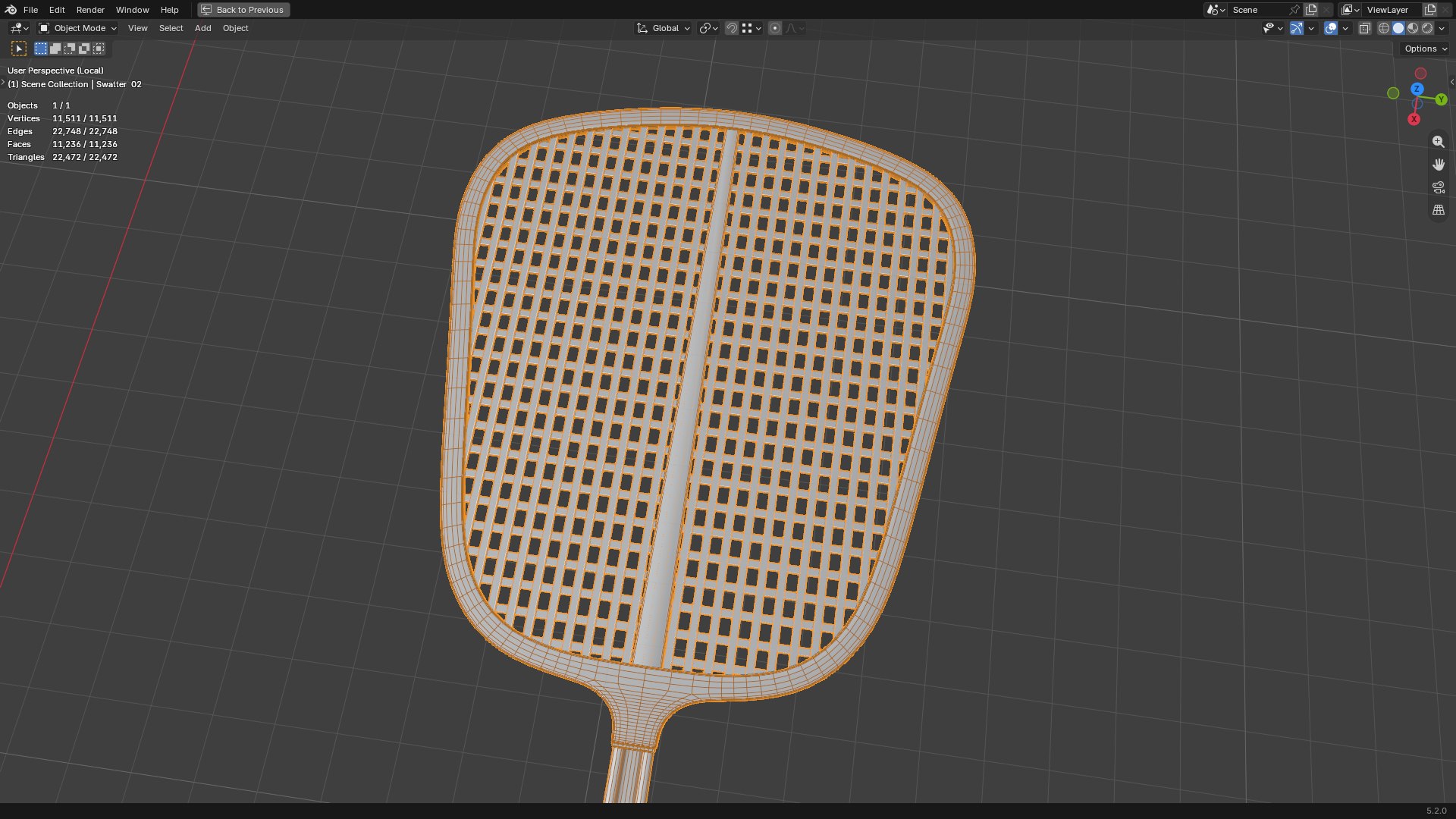 3D Fly Swatter PBR 2 model https://p.turbosquid.com/ts-thumb/Ut/JQHZSY/IS/screenshot20260716090527/png/1784255314/1920x1080/fit_q87/d2998813fccf81b76e3a04407ff91bd6c65820c6/screenshot20260716090527.jpg