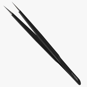 3D Pointed Tweezers Black model